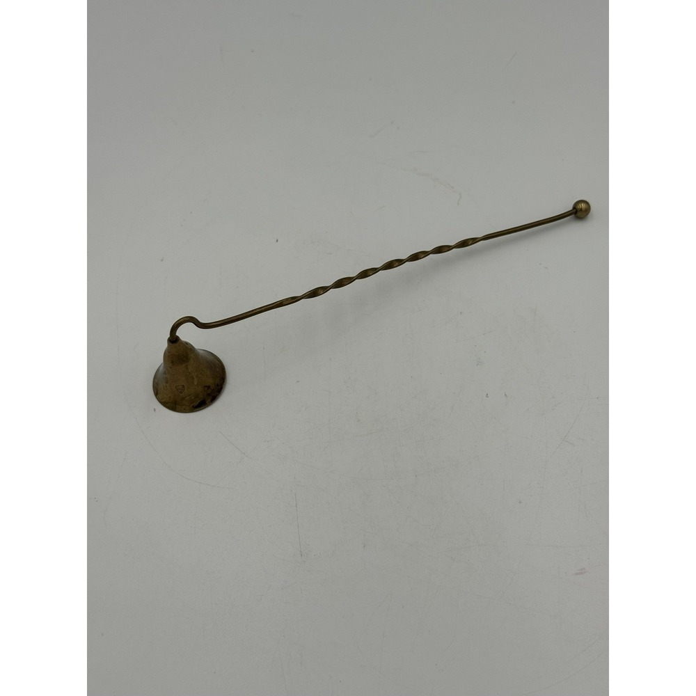 Vintage Rustic Spiral Twisted Handle Metal Brass Candle Snuffer
